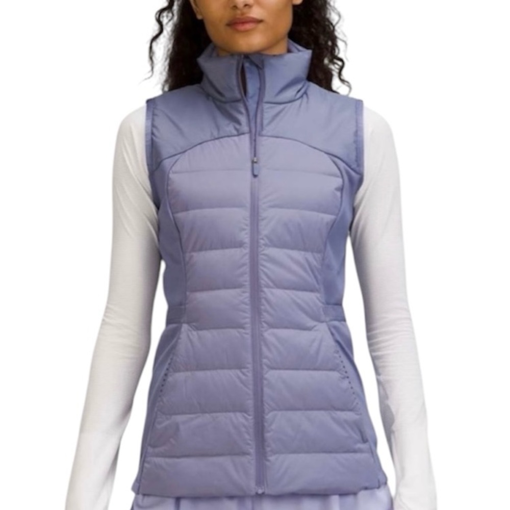 NWT Lululemon Down for It All Vest purple Size 10 Stretch lined pockets #86